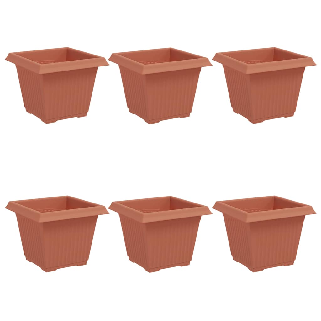 Kvadratinis gėlių vazonas 6 pcs Raudona plyta 33 x 33 x 26 cm