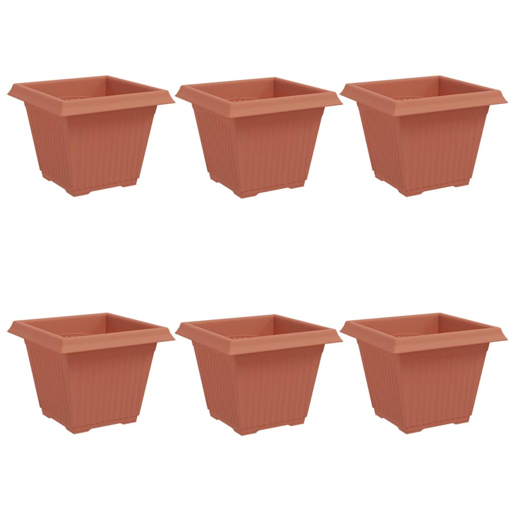 Kvadratinis gėlių vazonas 6 pcs Raudona plyta 38 x 38 x 30 cm