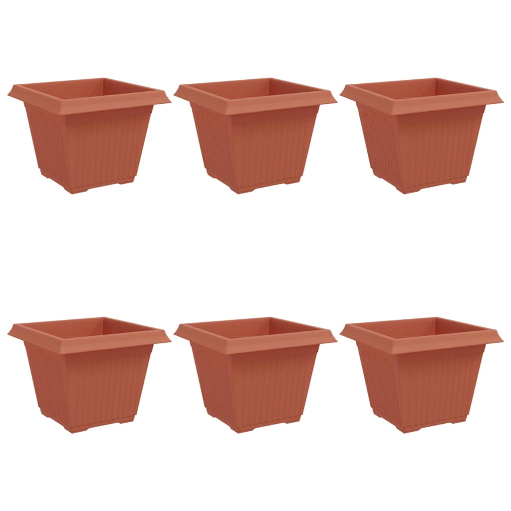 Kvadratinis gėlių vazonas 6 pcs Raudona plyta 43 x 43 x 33,5 cm