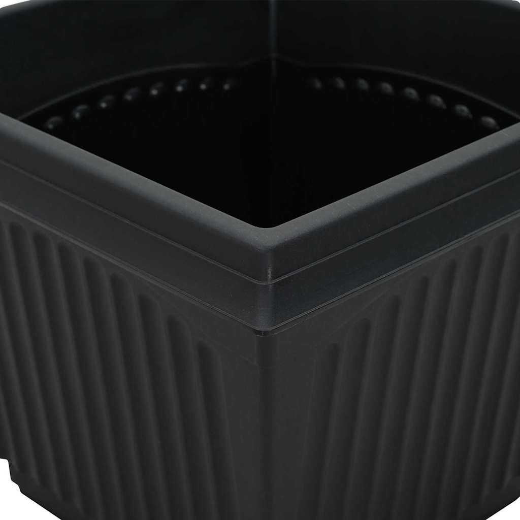Kvadratinis gėlių vazonas 6 pcs Juoda 20 x 20 x 16 cm Plastmasė