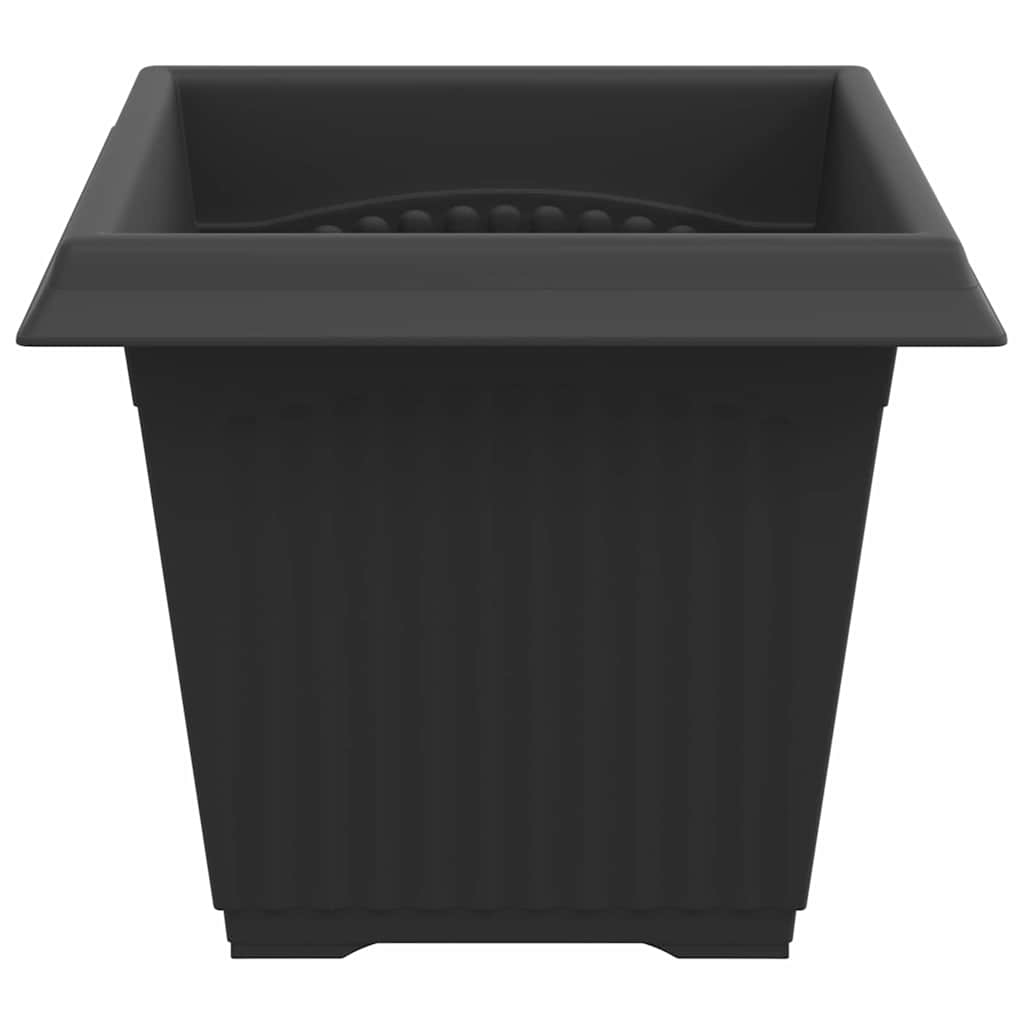 Kvadratinis gėlių vazonas 6 pcs Juoda 20 x 20 x 16 cm Plastmasė