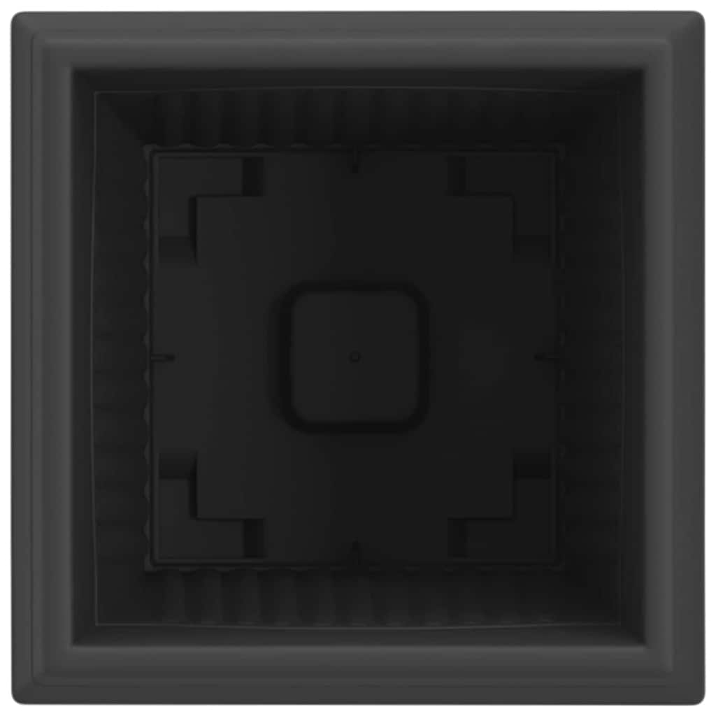 Kvadratinis gėlių vazonas 6 pcs Juoda 20 x 20 x 16 cm Plastmasė