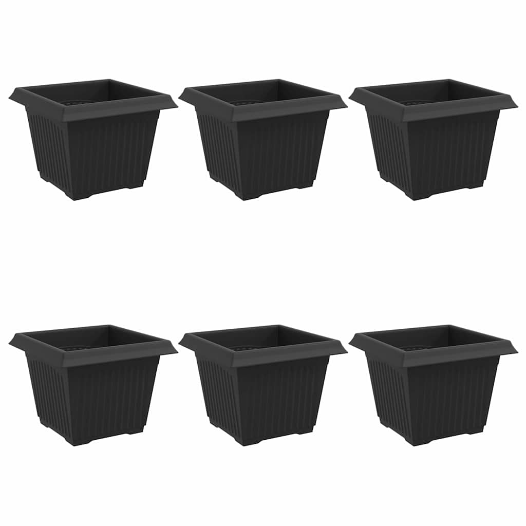Kvadratinis gėlių vazonas 6 pcs Juoda 23 x 23 x 17,5 cm