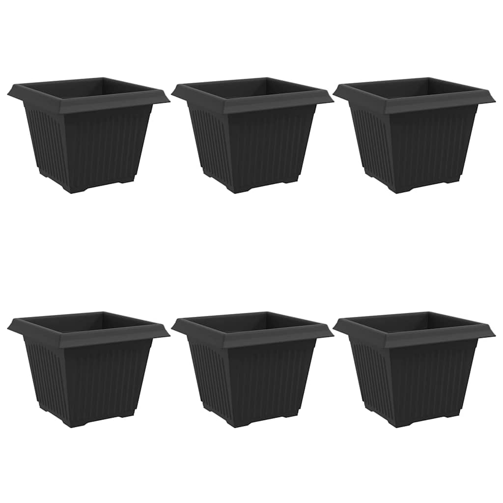 Kvadratinis gėlių vazonas 6 pcs Juoda 28,5 x 28,5 x 22 cm