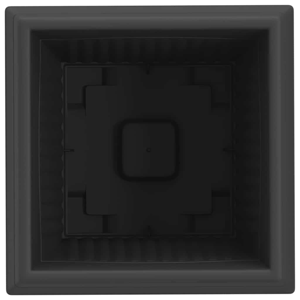 Kvadratinis gėlių vazonas 6 pcs Juoda 33 x 33 x 26 cm Plastmasė