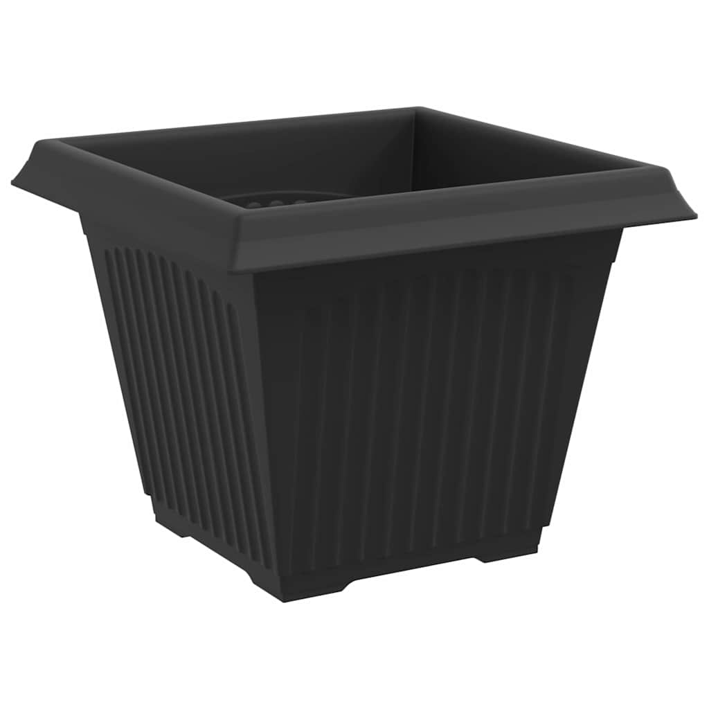Kvadratinis gėlių vazonas 6 pcs Juoda 38 x 38 x 30 cm Plastmasė