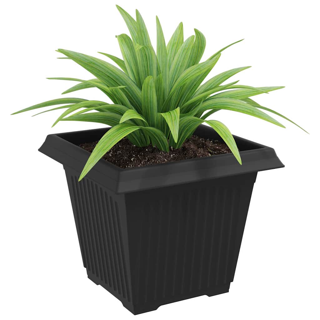 Kvadratinis gėlių vazonas 6 pcs Juoda 38 x 38 x 30 cm Plastmasė