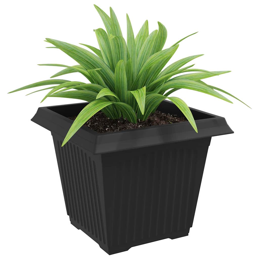 Kvadratinis gėlių vazonas 6 pcs Juoda 43 x 43 x 33,5 cm