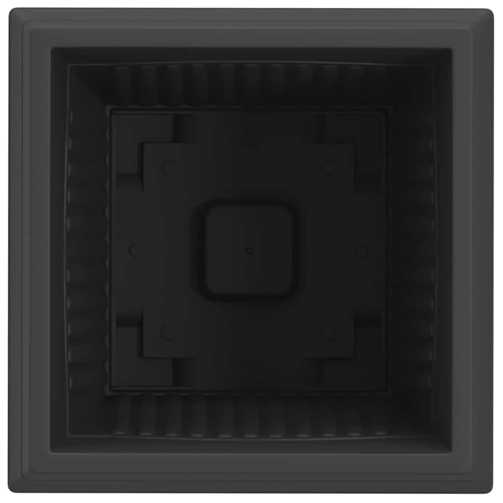 Kvadratinis gėlių vazonas 6 pcs Juoda 43 x 43 x 33,5 cm