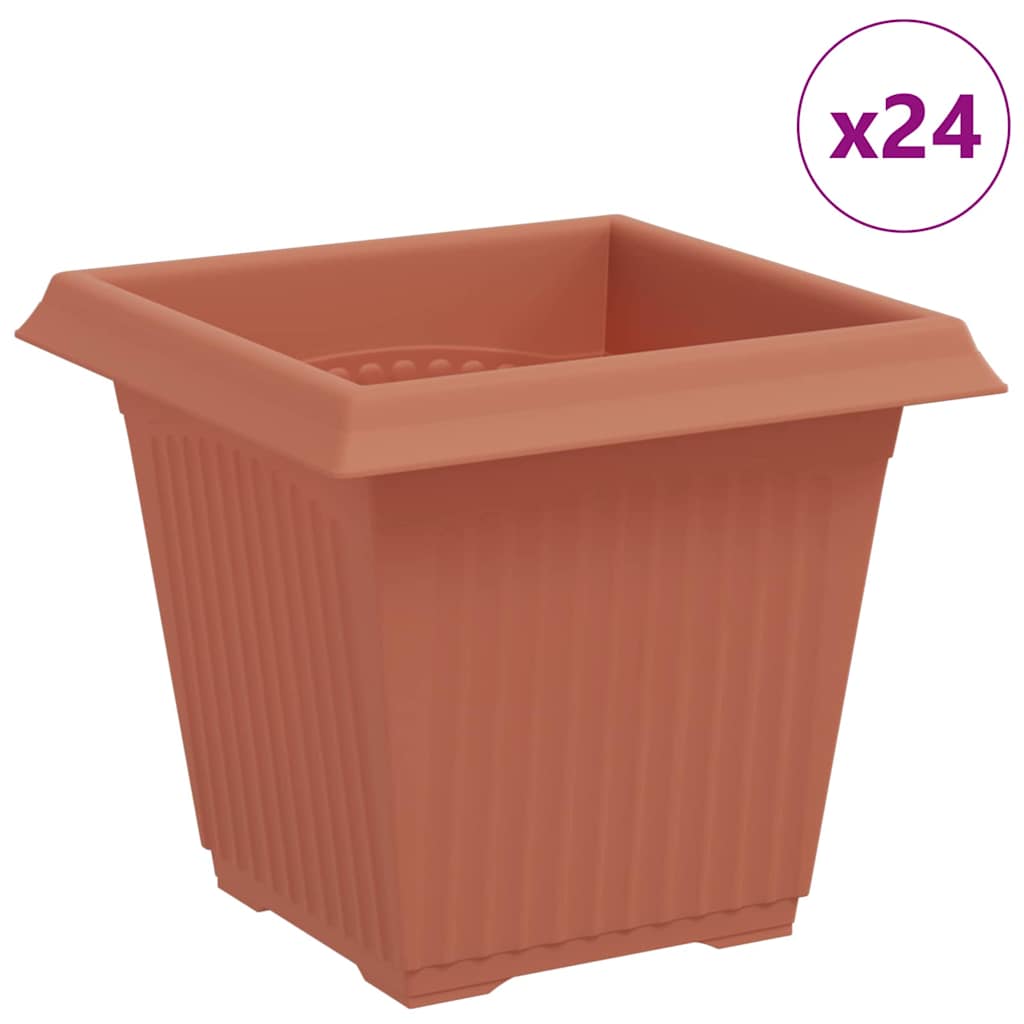 Kvadratinis gėlių vazonas 24 pcs Raudona plyta 16 x 16 x 14 cm