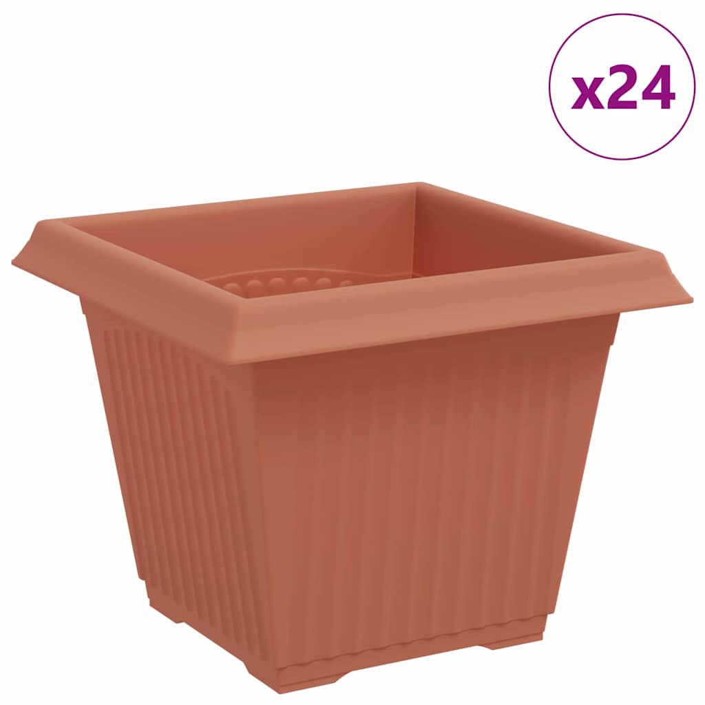 Kvadratinis gėlių vazonas 24 pcs Raudona plyta 20 x 20 x 16 cm