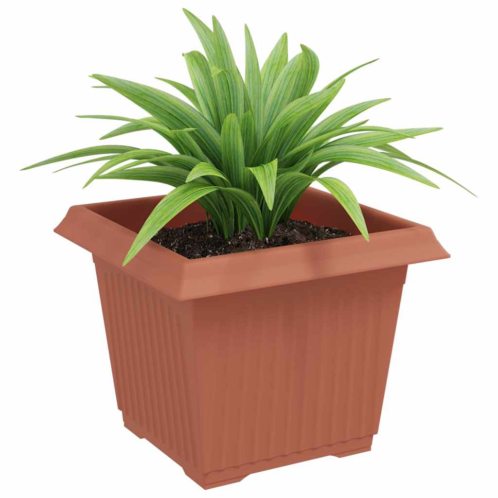 Kvadratinis gėlių vazonas 24 pcs Raudona plyta Plastmasė