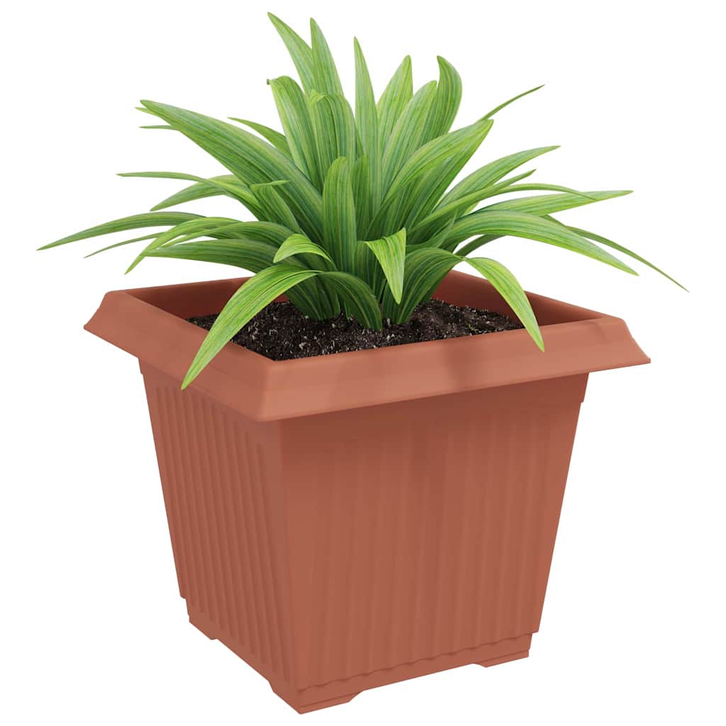 Kvadratinis gėlių vazonas 24 pcs Raudona plyta Plastmasė