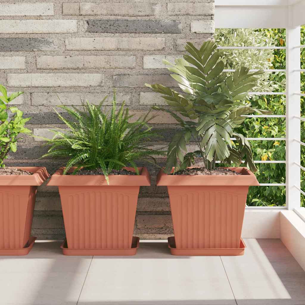 Kvadratinis gėlių vazonas 24 pcs Raudona plyta 33 x 33 x 26 cm