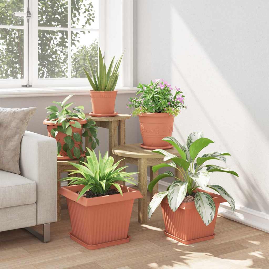 Kvadratinis gėlių vazonas 24 pcs Raudona plyta 33 x 33 x 26 cm