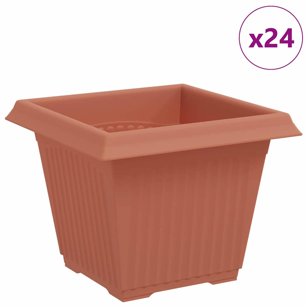 Kvadratinis gėlių vazonas 24 pcs Raudona plyta 33 x 33 x 26 cm