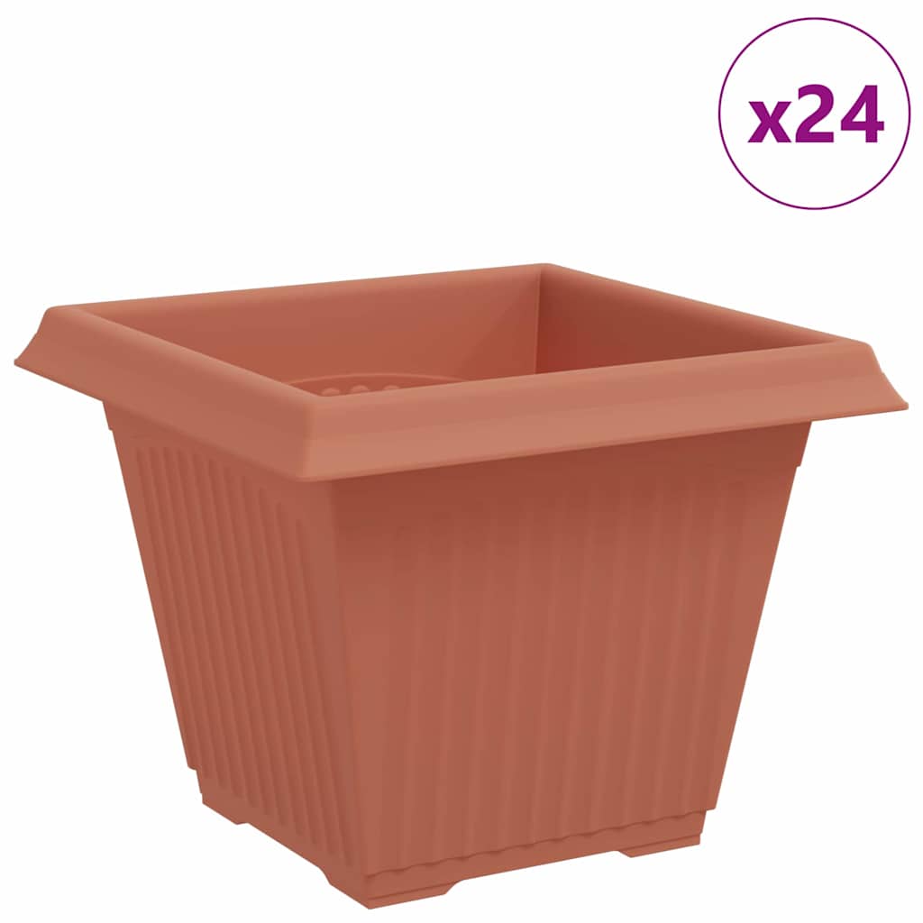 Kvadratinis gėlių vazonas 24 pcs Raudona plyta 38 x 38 x 30 cm