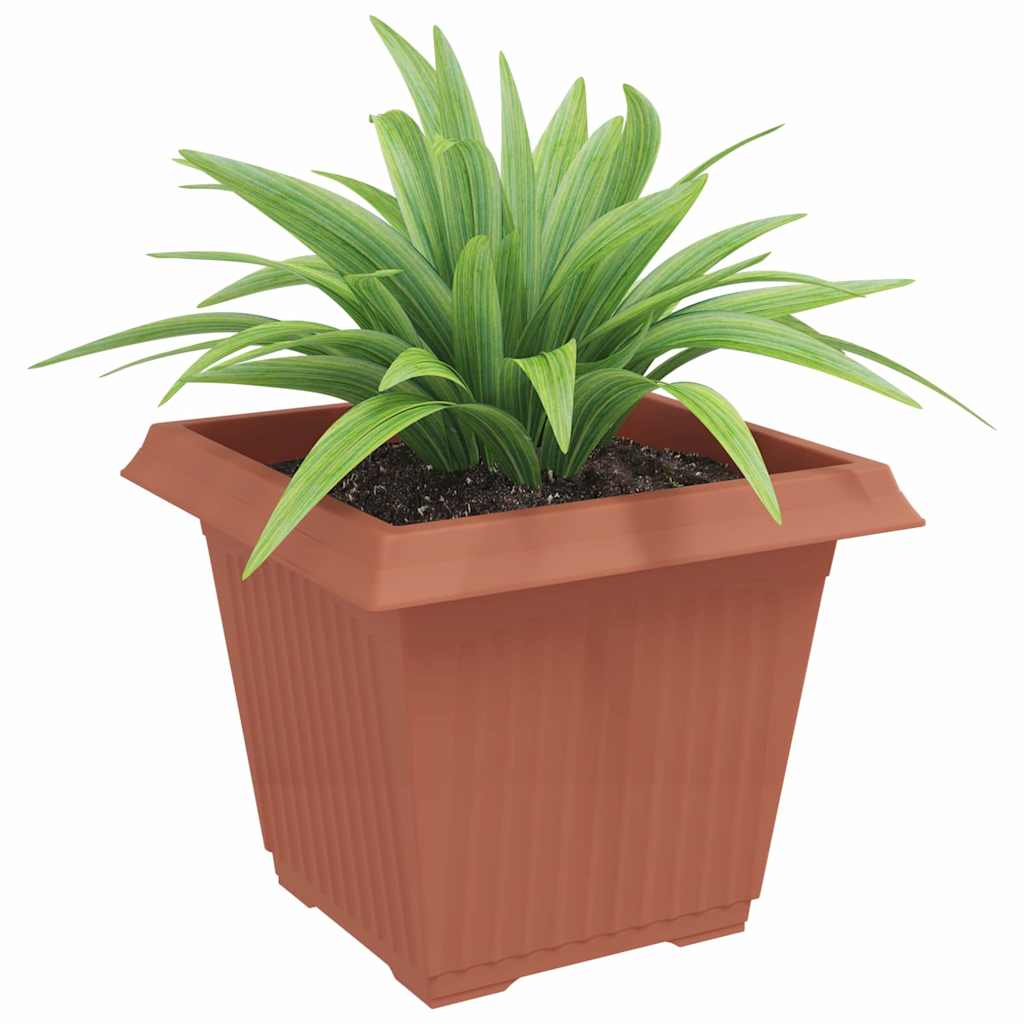 Kvadratinis gėlių vazonas 24 pcs Raudona plyta Plastmasė