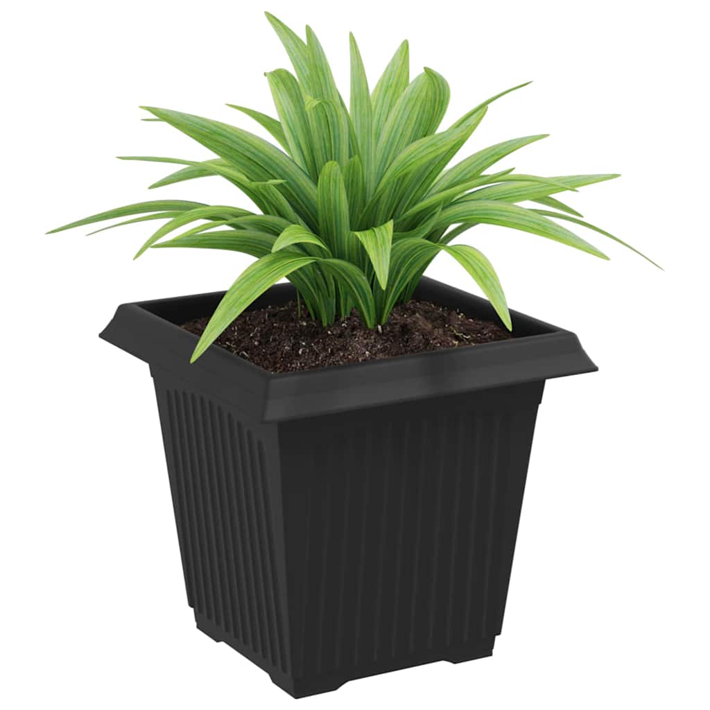 Kvadratinis gėlių vazonas 24 pcs Juoda 16 x 16 x 14 cm