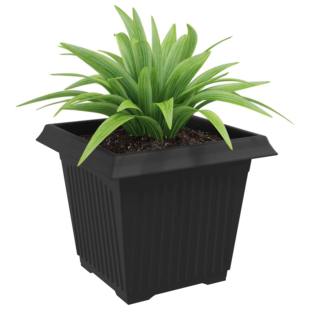 Kvadratinis gėlių vazonas 24 pcs Juoda 28,5 x 28,5 x 22 cm