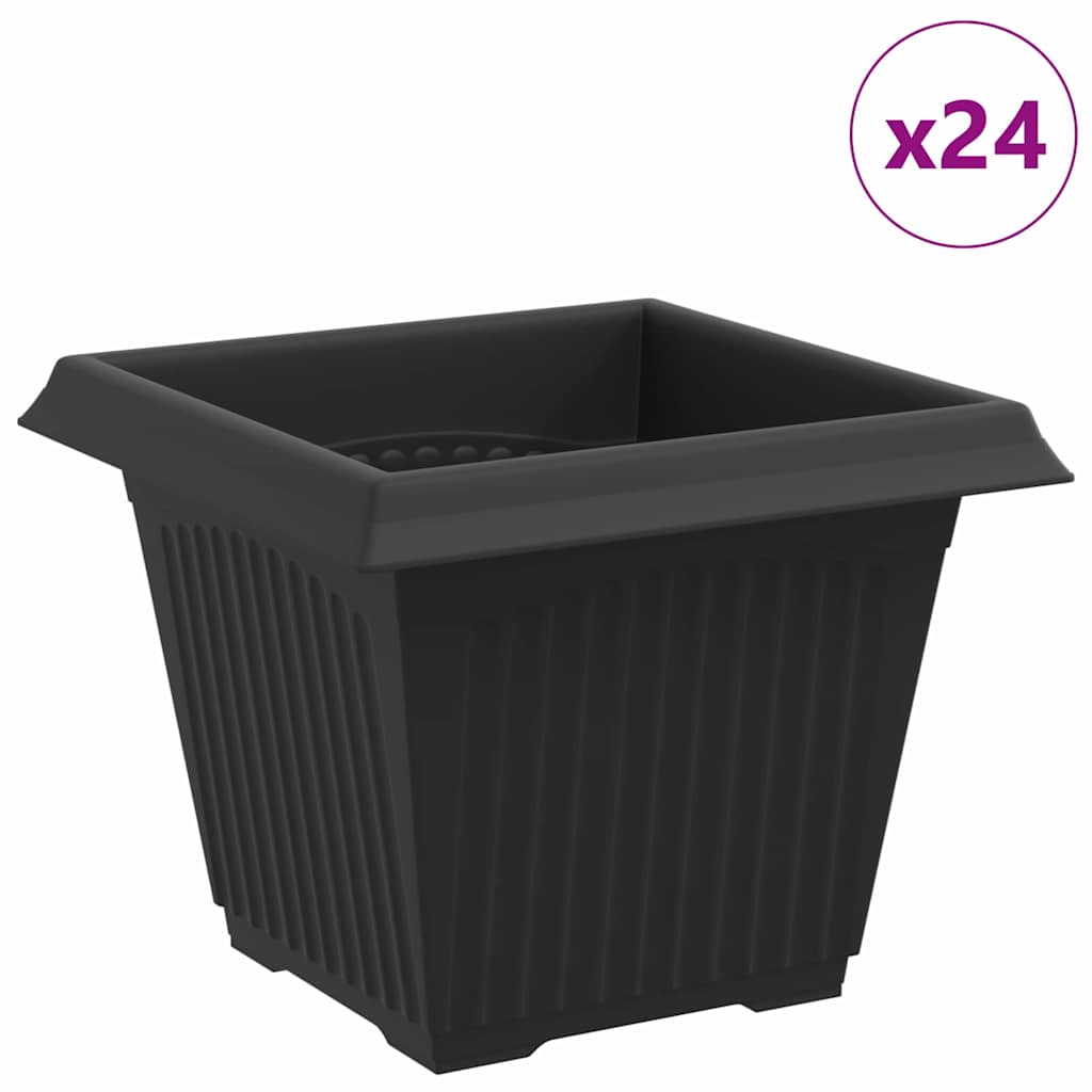Kvadratinis gėlių vazonas 24 pcs Juoda 33 x 33 x 26 cm