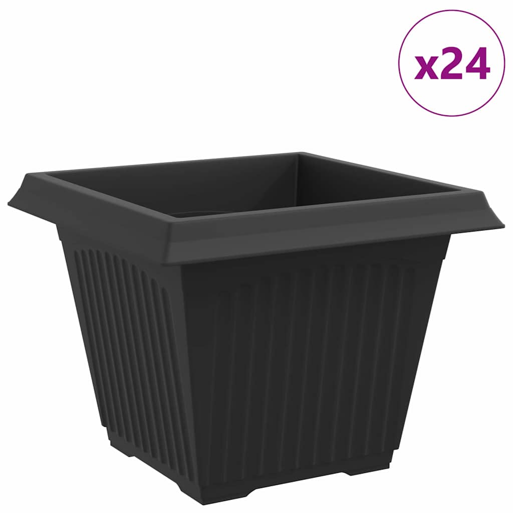 Kvadratinis gėlių vazonas 24 pcs Juoda 43 x 43 x 33,5 cm