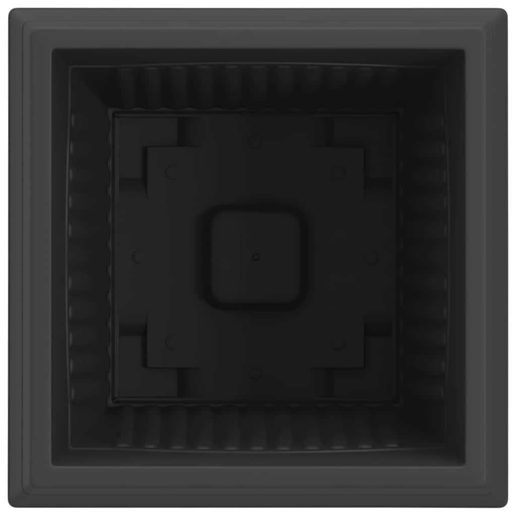 Kvadratinis gėlių vazonas 24 pcs Juoda 43 x 43 x 33,5 cm