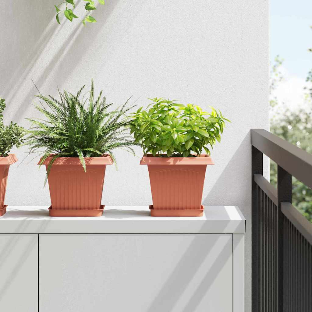 Kvadratinis gėlių padėklas 6 pcs Raudona plyta 15 x 15 x 2 cm