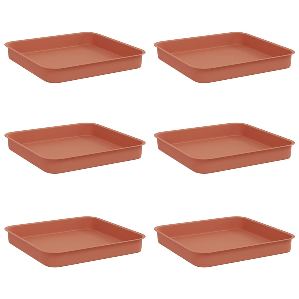 Kvadratinis gėlių padėklas 6 pcs Raudona plyta 15 x 15 x 2 cm