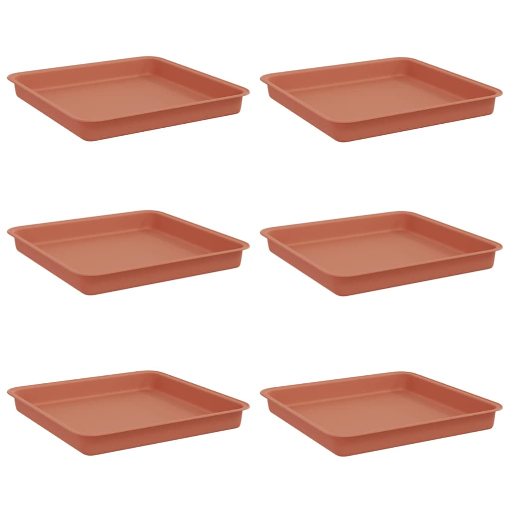 Kvadratinis gėlių padėklas 6 pcs Raudona plyta 18 x 18 x 2 cm
