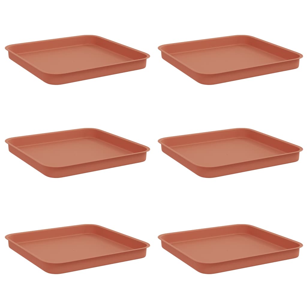 Kvadratinis gėlių padėklas 6 pcs Raudona plyta 21 x 21 x 2 cm