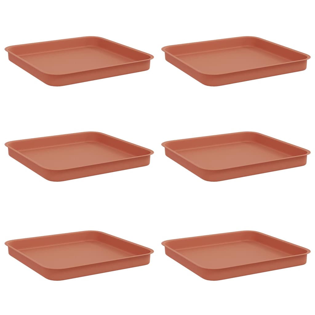 Kvadratinis gėlių padėklas 6 pcs Raudona plyta Plastmasė