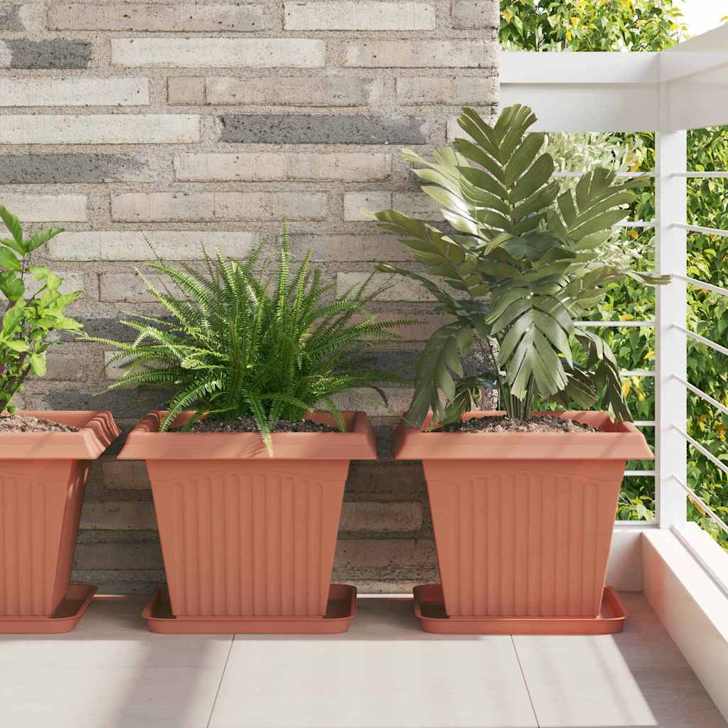 Kvadratinis gėlių padėklas 6 pcs Raudona plyta 32 x 32 x 2,5 cm