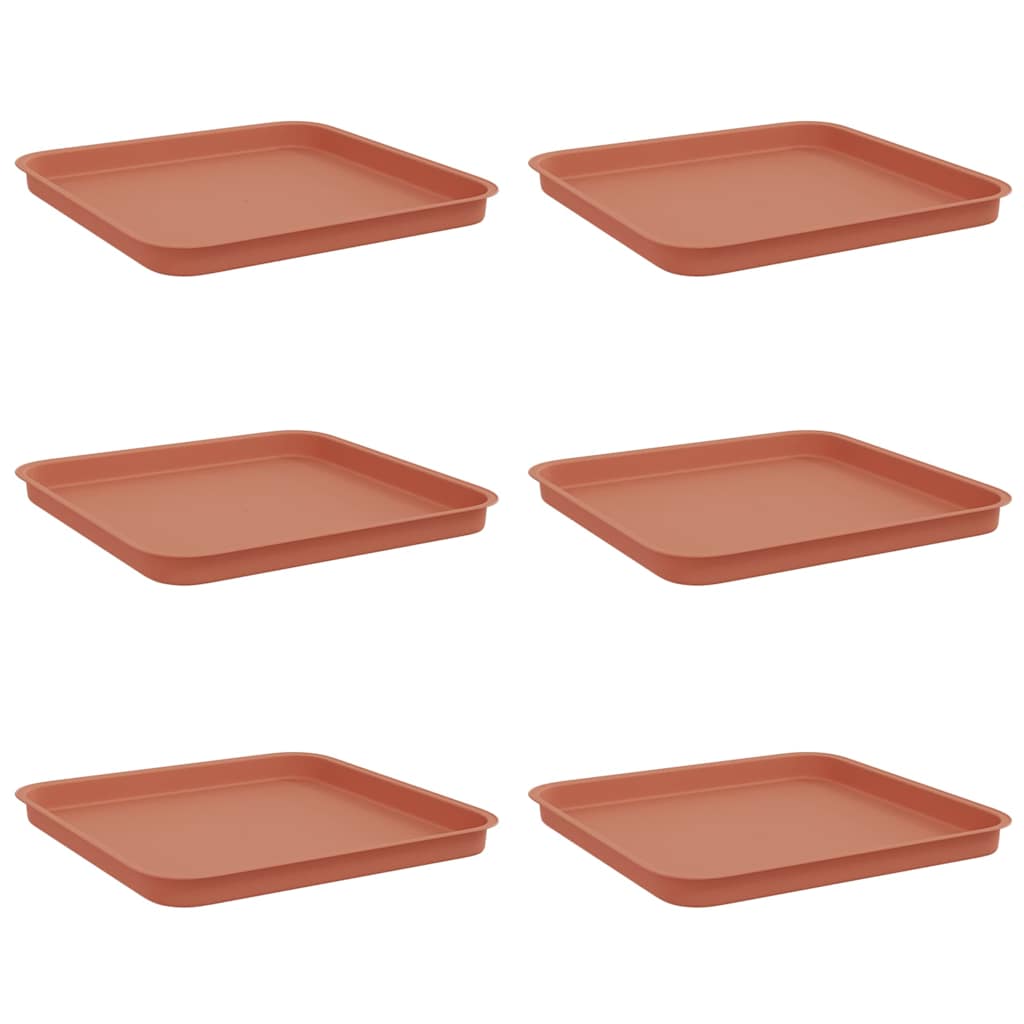 Kvadratinis gėlių padėklas 6 pcs Raudona plyta 32 x 32 x 2,5 cm