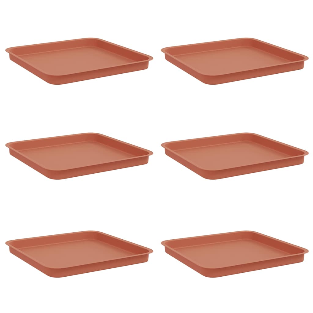 Kvadratinis gėlių padėklas 6 pcs Raudona plyta 36 x 36 x 2.5 cm