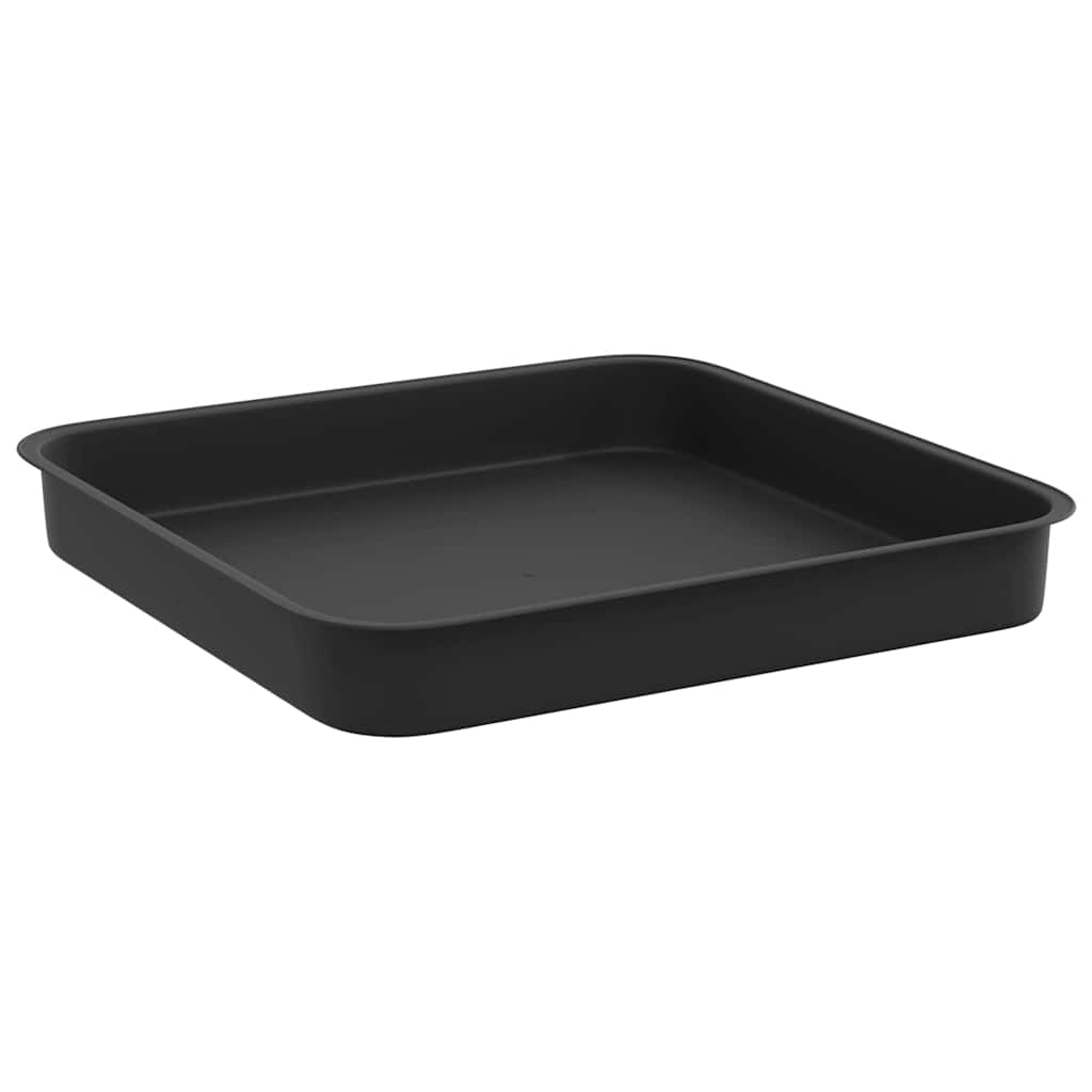 Kvadratinis gėlių padėklas 6 pcs Juoda 15 x 15 x 2 cm Plastmasė