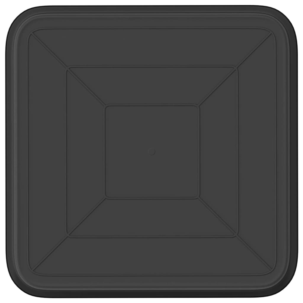 Kvadratinis gėlių padėklas 6 pcs Juoda 15 x 15 x 2 cm Plastmasė