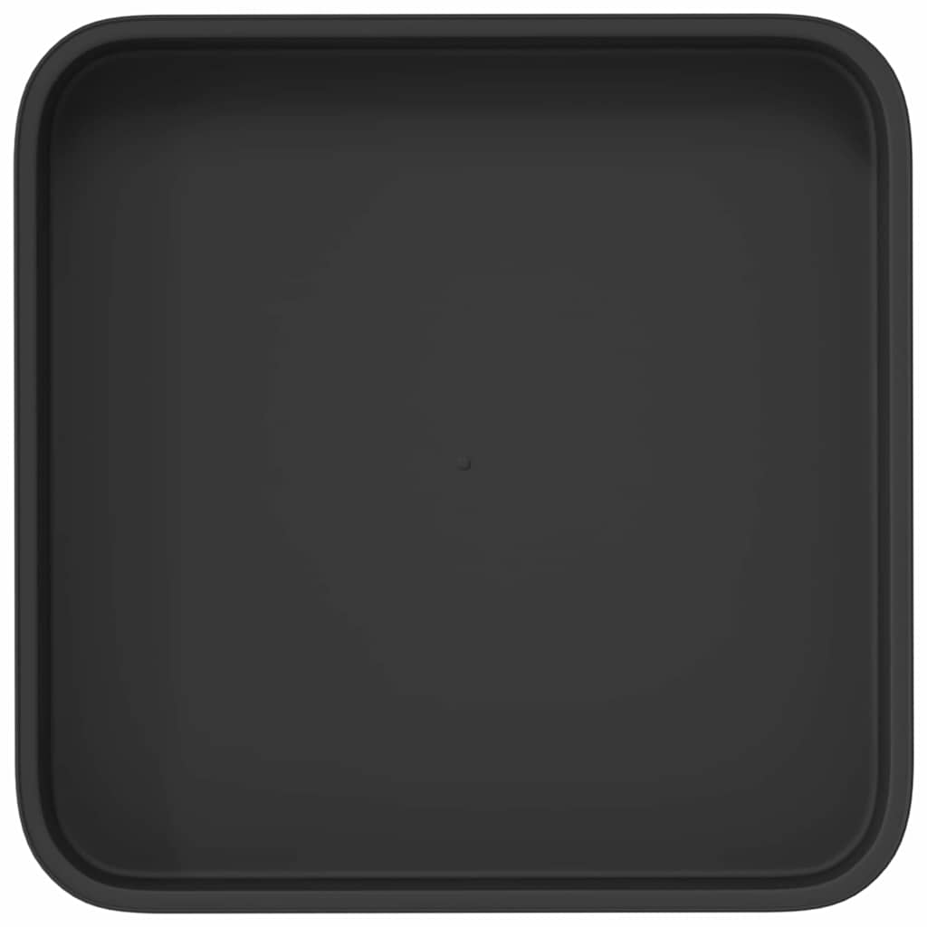 Kvadratinis gėlių padėklas 6 pcs Juoda 15 x 15 x 2 cm Plastmasė