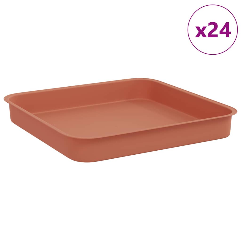 Kvadratinis gėlių padėklas 24 pcs Raudona plyta 15 x 15 x 2 cm