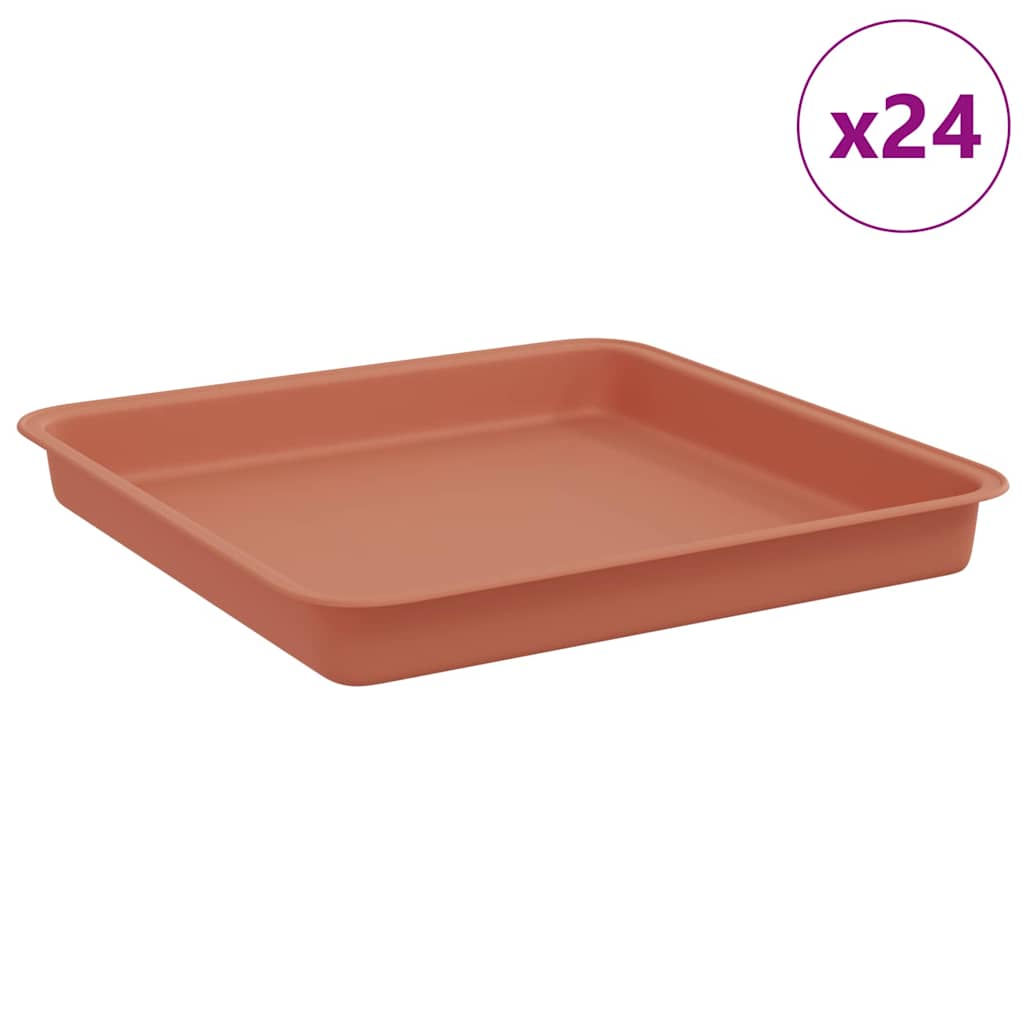 Kvadratinis gėlių padėklas 24 pcs Raudona plyta 18 x 18 x 2 cm