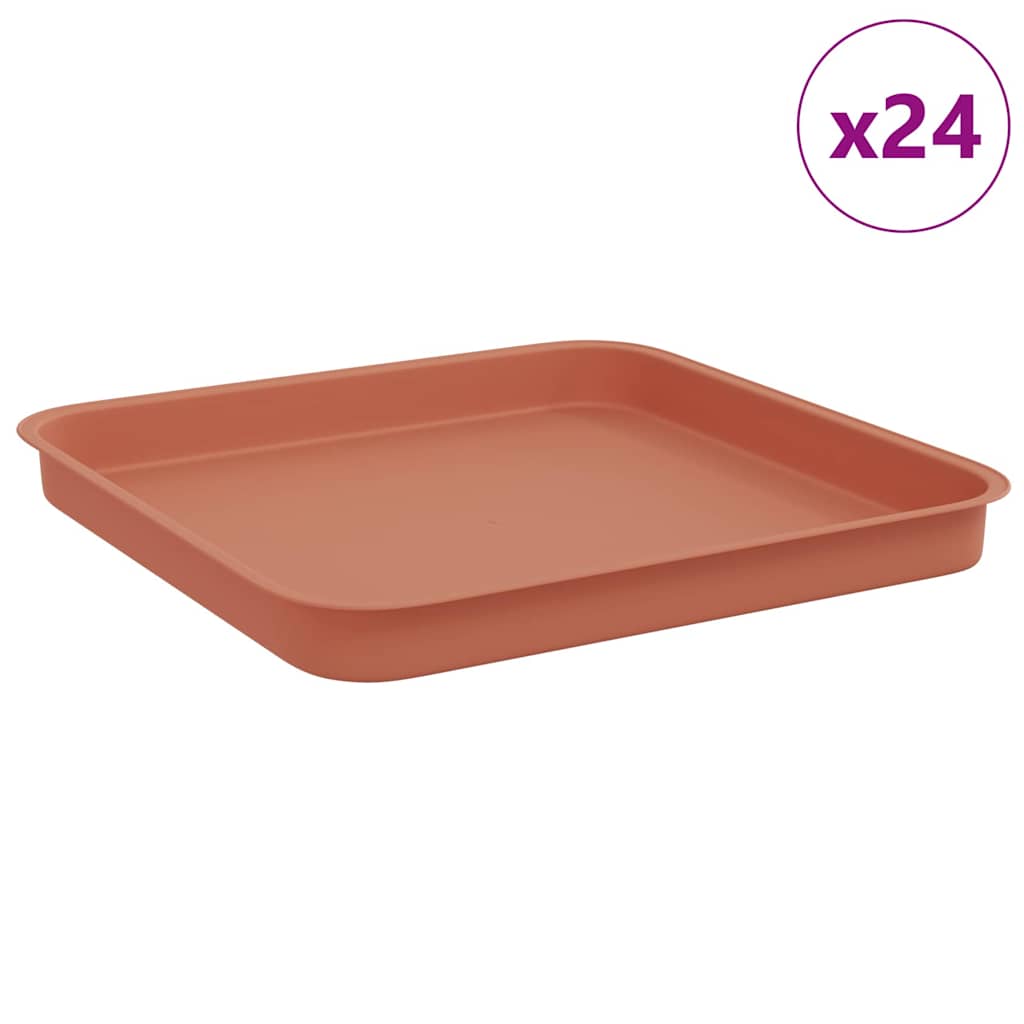 Kvadratinis gėlių padėklas 24 pcs Raudona plyta 21 x 21 x 2 cm
