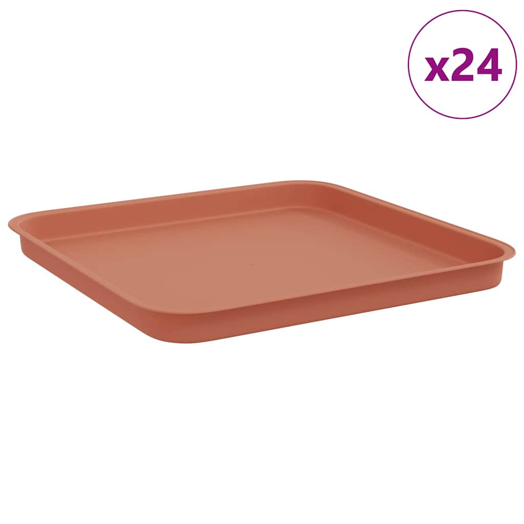 Kvadratinis gėlių padėklas 24 pcs Raudona plyta Plastmasė