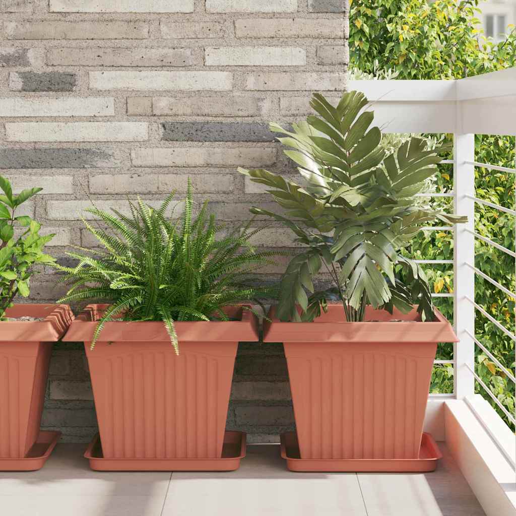 Kvadratinis gėlių padėklas 24 pcs Raudona plyta