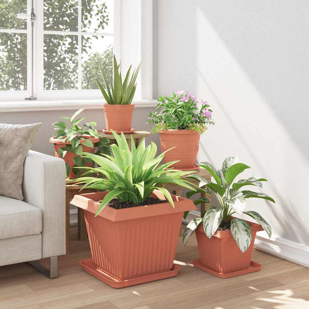 Kvadratinis gėlių padėklas 24 pcs Raudona plyta
