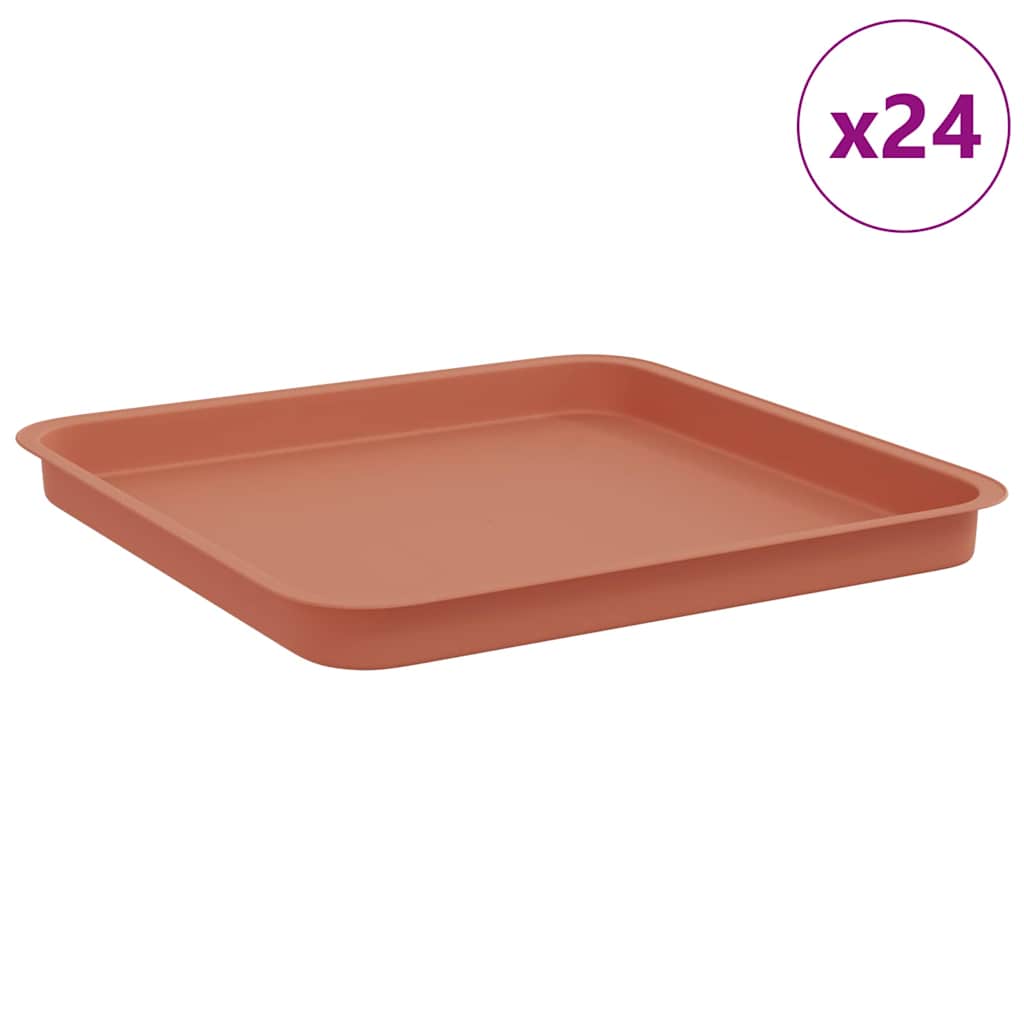 Kvadratinis gėlių padėklas 24 pcs Raudona plyta