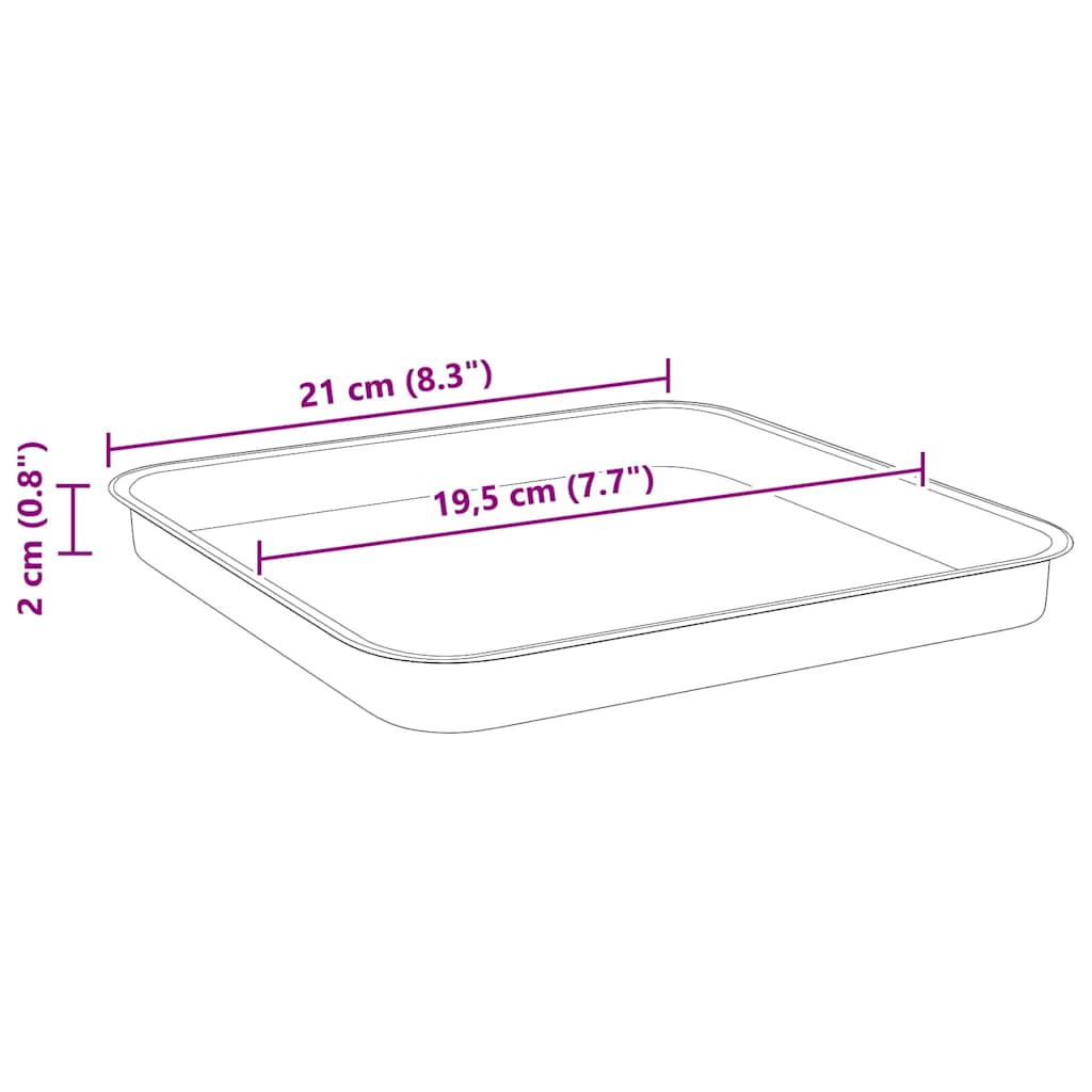 Kvadratinis gėlių padėklas 24 pcs Juoda 21 x 21 x 2 cm