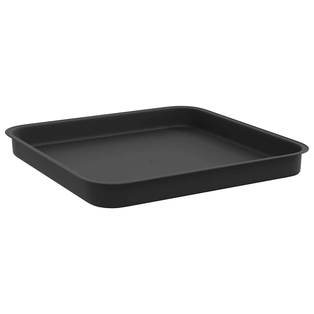 Kvadratinis gėlių padėklas 24 pcs Juoda 25,5 x 25,5 x 2,5 cm