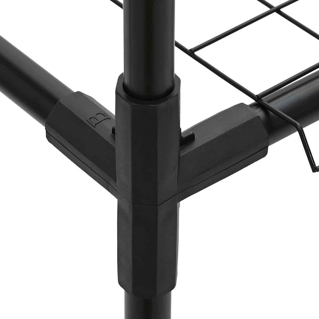 3 lentynų augalų stovas Juoda 100 x 32 x 102 cm Plienas