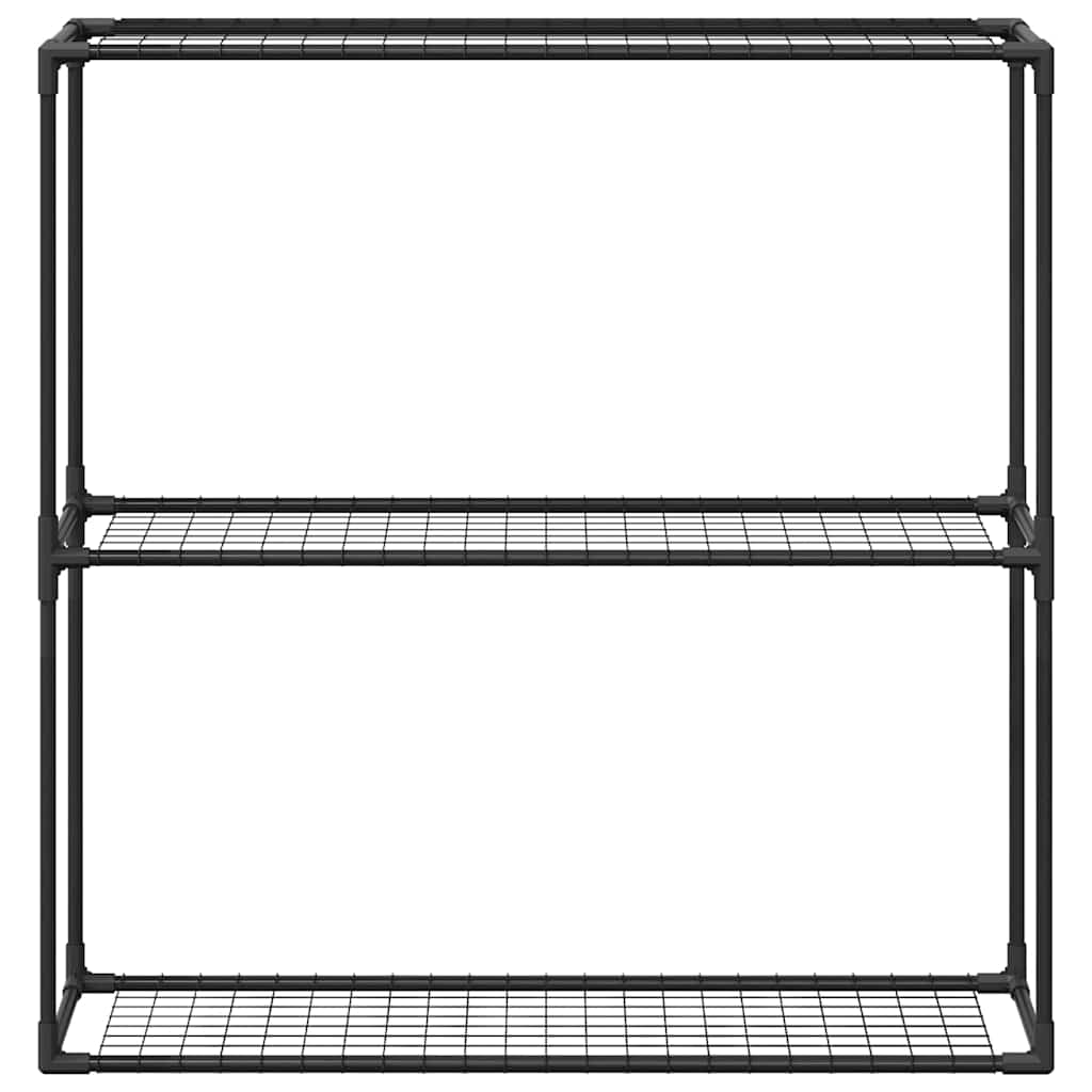 3 lentynų augalų stovas Juoda 100 x 32 x 102 cm Plienas