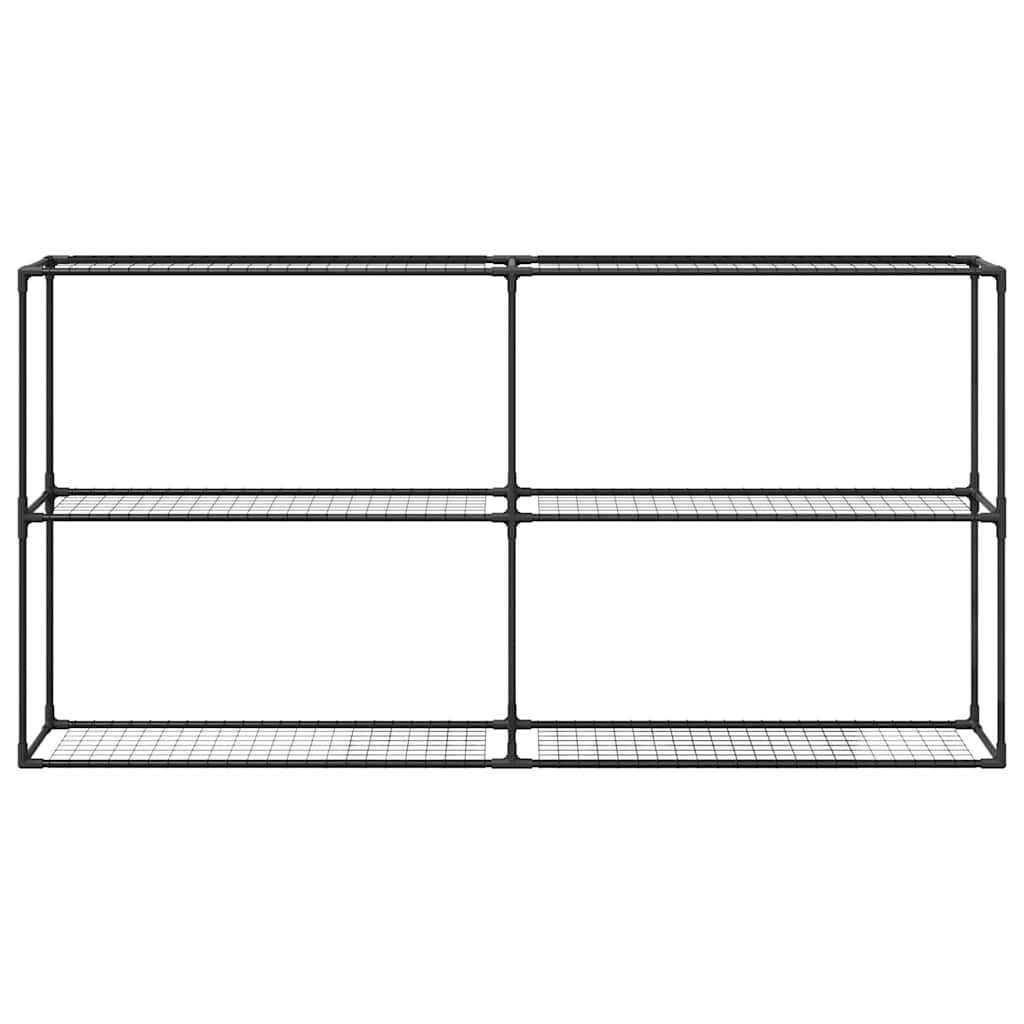 3 lentynų augalų stovas Juoda 200 x 32 x 104 cm Plienas